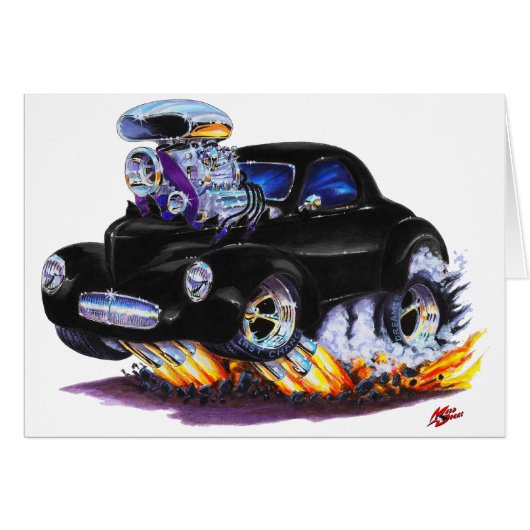 1941 Willys Black Car Cards (Front Horizontal)