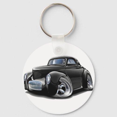 1941 Willys Black Car Keychain