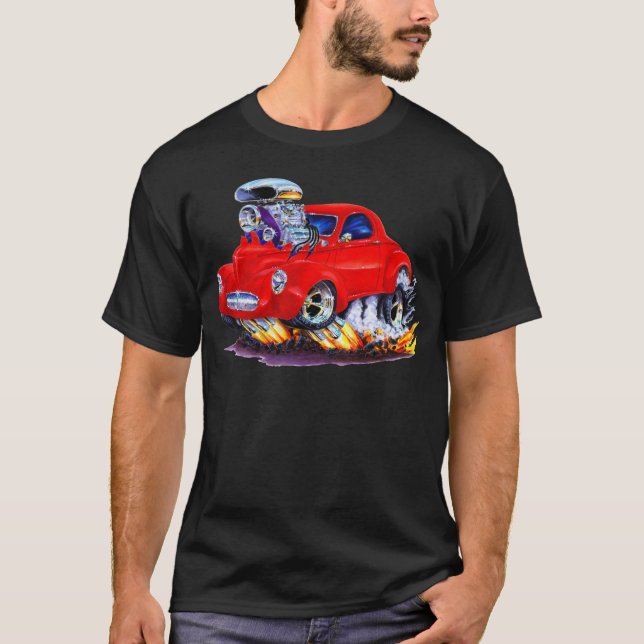 1941 Willys Red Car T-Shirt (Front)
