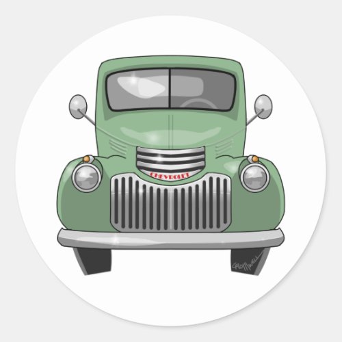 1942 Chevy Pickup Truck Classic Round Sticker