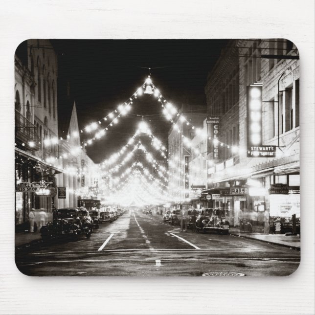 1942 Honolulu's Fort Street at Night Mouse Pad (Front)
