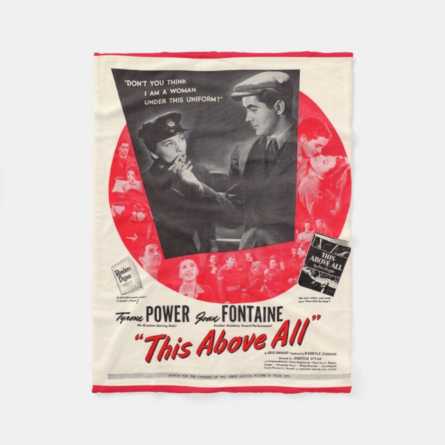 1942 This Above All movie poster Fleece Blanket (Front)