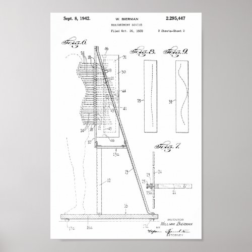 1942 Vintage Spinal Curves Patent Art Print