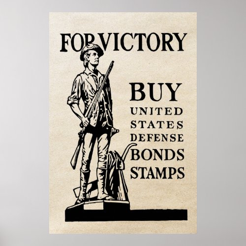1942 Vintage WWII War Bond Ad Poster