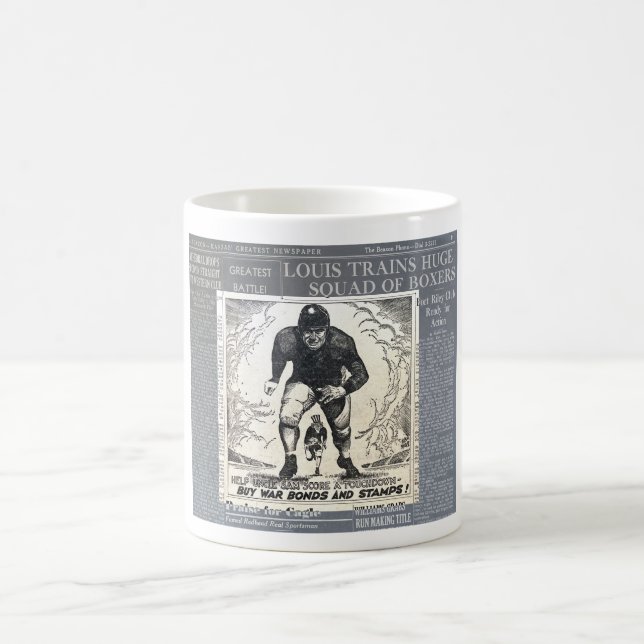 1943 PATRIOTIC WWII ILLUSTRATION COFFEE MUG (Center)