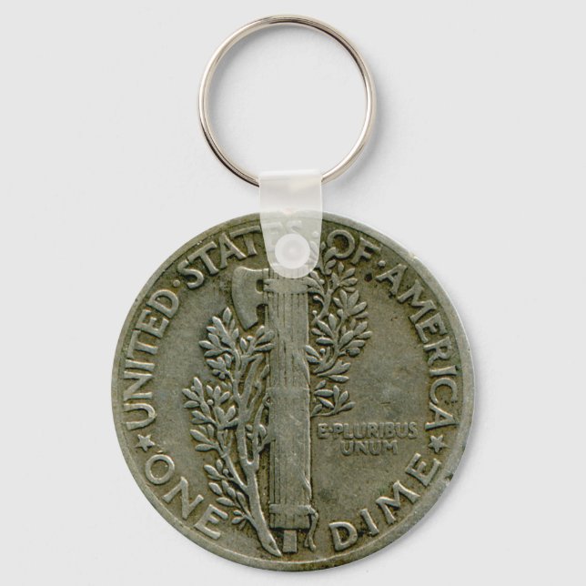 1943 US Mercury dime reverse keychain (Front)