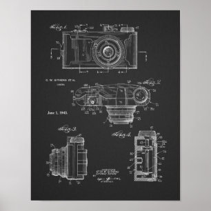 1943 Vintage Camera Patent Art Drawing Print
