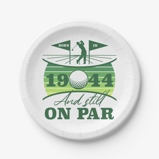 1944 80th Birthday Golf Humor Paper Plates (Front)