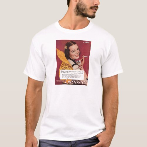 1944 Chesterfield cigarettes ad with pretty lady T_Shirt
