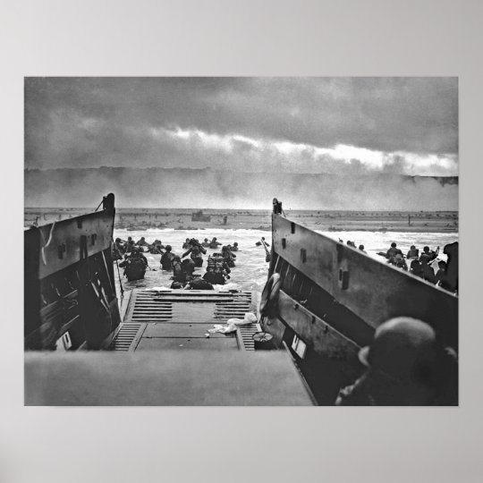 1944 Invasion Of Normandy Omaha Beach Poster