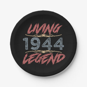 1944 Living Legend 80th Birthday Paper Plates