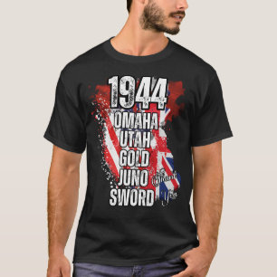 1944 OMAHA UTAH GOLD JUNO SWORD Normandy landings T-Shirt