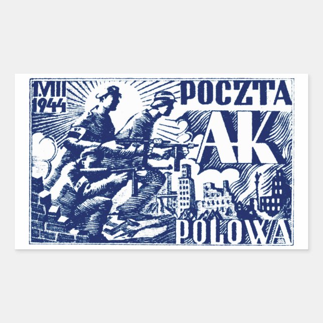 1944 Warsaw Uprising Rectangular Sticker (Front)