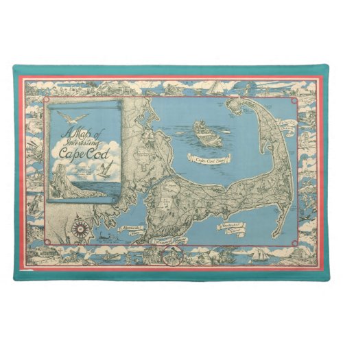 1945 Cape Cod Map Placemat