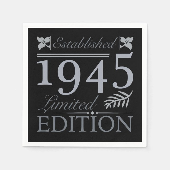 1945 Limited Edition 80th Birthday Napkins (Front)