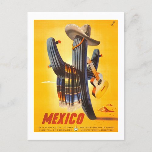 1945 Mexico Tourism Vintage Travel Postcard