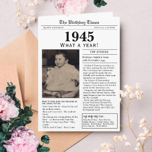 1945 Newspaper Birthday card