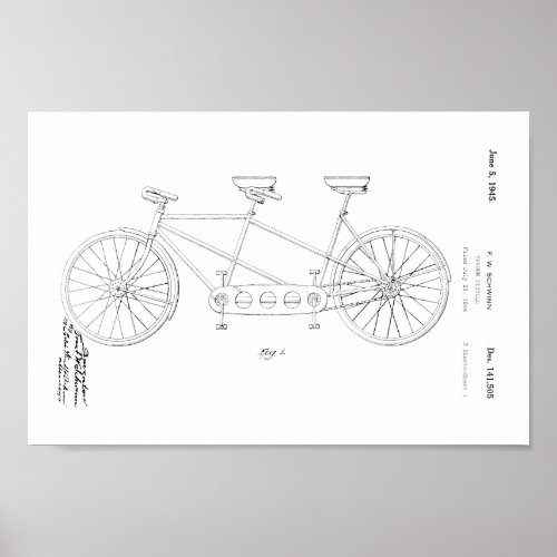 1945 Vintage Schwinn Bicycle Patent Art Print