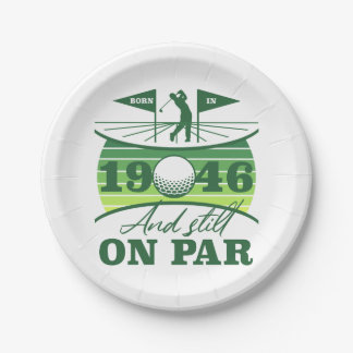 1946 80th Birthday Golf Lovers Paper Plates