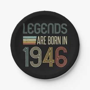 1946 80th Birthday Legends Paper Plates