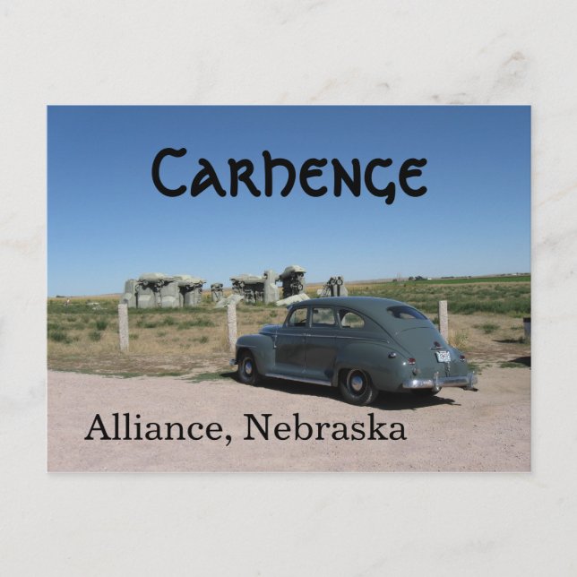 1946 Plymouth at Carhenge Postcard (Front)
