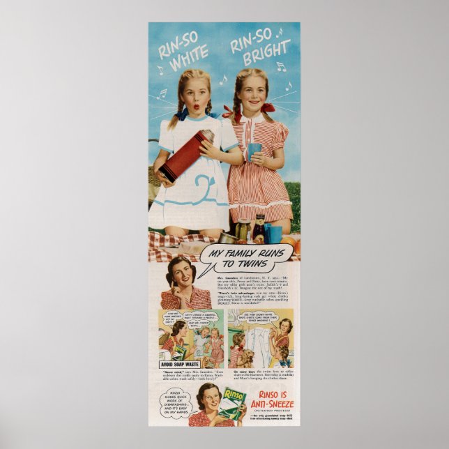 1946 Rinso Detergent Ad Poster (Front)