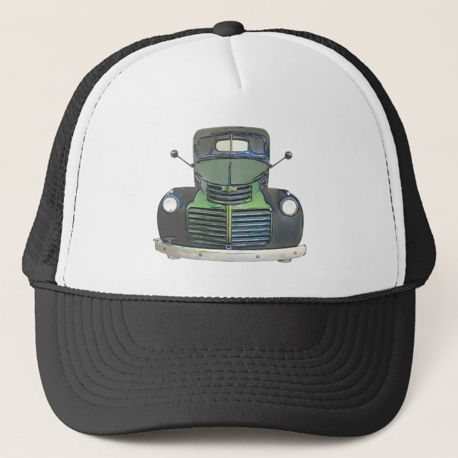 1947 Antique Truck Sketch Trucker Hat (Front)