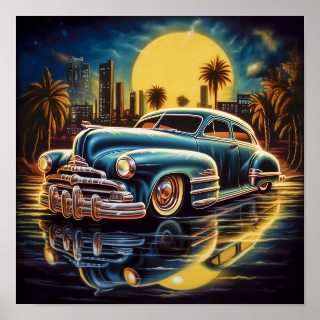 1947 Chevrolet Fleetline Lowrider Chevy Bomb Poster (Front)