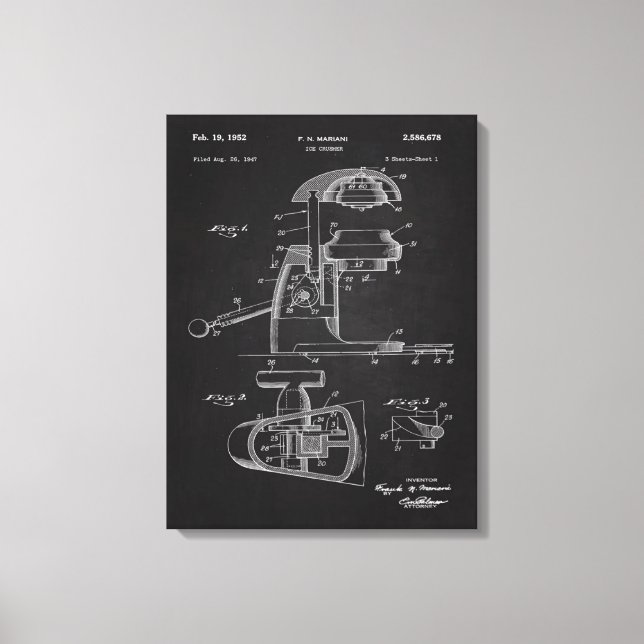 1947 Ice Crusher Art Canvas Print (Front)