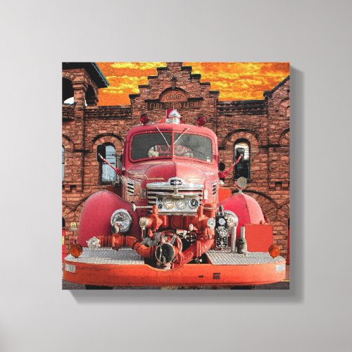 1947 International Fire Truck Design Canvas Print