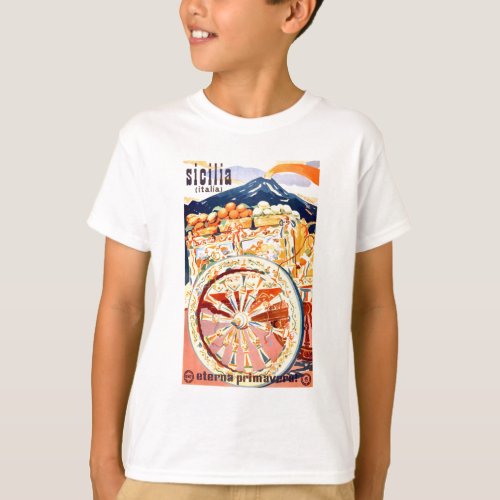 1947 Sicily Italy Travel Poster Eternal Spring T_Shirt