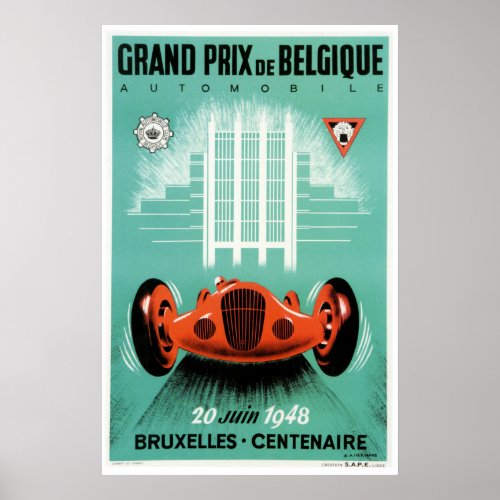 1948 Belgian Grand Prix Poster