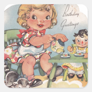 1948 Birthday Greetings Square Sticker