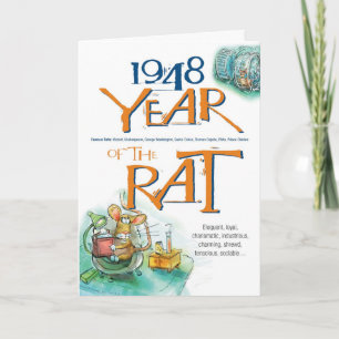 1948 Chinese Zodiac Rat Funny Birthday Card