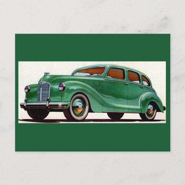 1948 green Austin Devon Postcard (Front)
