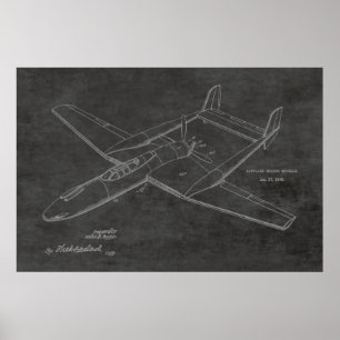 1948 Pusher Airplane Patent Art Drawing Print