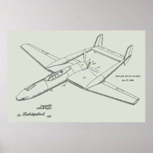 1948 Pusher Airplane Patent Art Drawing Print