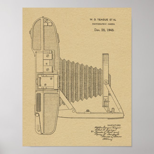 1948 Vintage Camera Patent Art Drawing Print (Front)