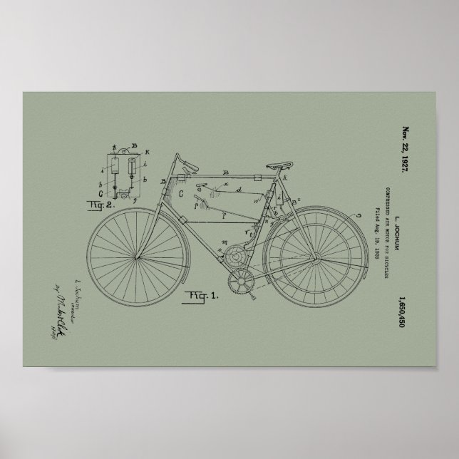 1948 Vintage Schwinn Bicycle Patent Art Print (Front)