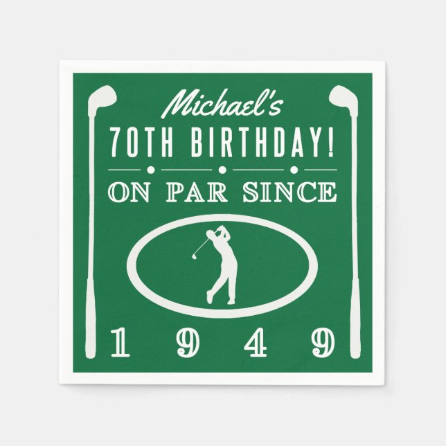1949 70th Birthday For Golfers Napkins (Front)