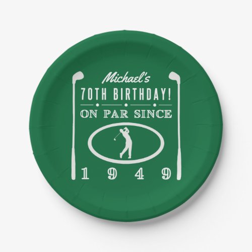 1949 70th Birthday For Golfers Paper Plates