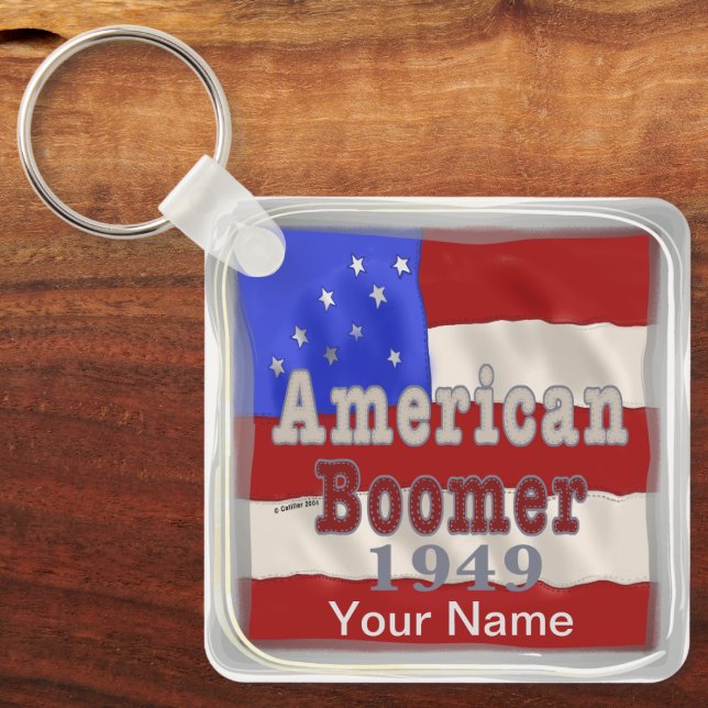 1949 Birthday Baby Boomer keychains (Front)