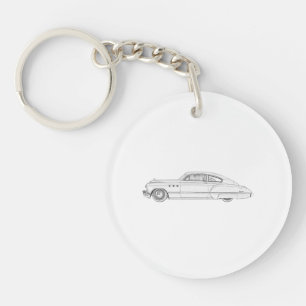 1949 Black and White Buick Dynaflow Acrylic Keychain