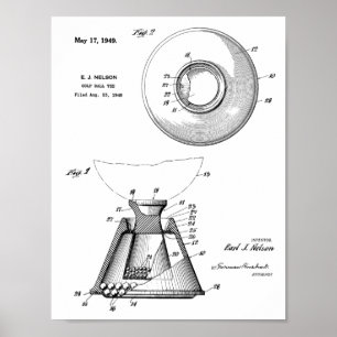 1949 Golf Ball Tee Patent Art Drawing Print