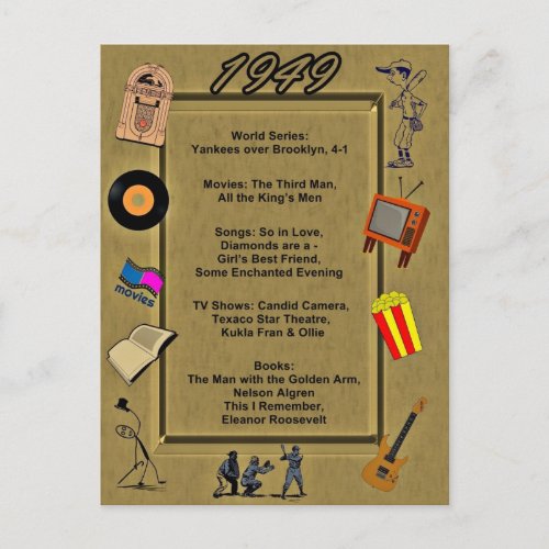 1949 Great Events Birthday Card