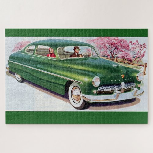 1949 green Mercury sedan Jigsaw Puzzle