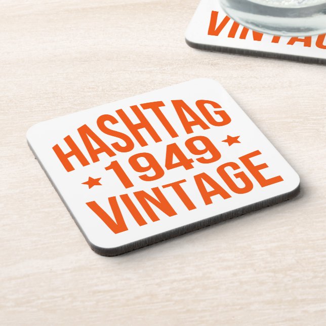 1949 Hashtag Vintage Beverage Coaster (Left Side)
