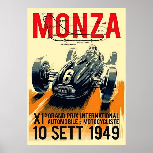 1949 Monza Grand Prix Poster