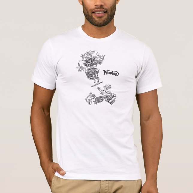 1949 Norton Twin exploded T-Shirt (Front)
