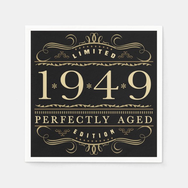 1949 Perfectly Aged 70th Birthday Napkins (Front)